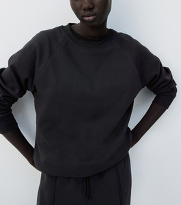 Vente en gros de sweatshirt de gym en coton pour femmes sweat-shirt surdimensionné à manches longues vierge sweat-shirt ras du cou de qualité supérieure - Product Image 1