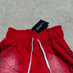 Custom Screen Printing Vintage Wash Ripped Distressed Baggy Double Waist Streetwear Jeans Denim Shorts for Men - Product Image 5