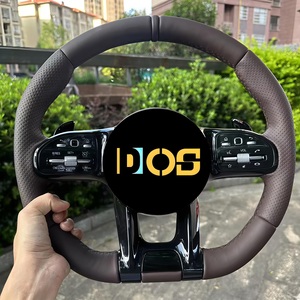 Pour <span class=keywords><strong>Mercedes</strong></span> Benz, volant en cuir marron, style sport, amélioration en cuir pour les nouveaux modèles <span class=keywords><strong>AMG</strong></span> C63 E63 <span class=keywords><strong>E53</strong></span> GT W213 W222 G63 DOS - Product Image 1