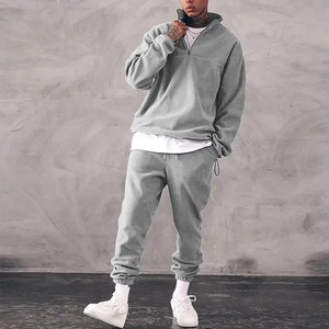 OEM al por mayor de gran tamaño de algodón con capucha en blanco y Joggers chándal personalizado conjunto de chándal para los hombres - Product Image 2