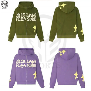 เสื้อมีฮู้ดแบบมีซิปสำหรับผู้ชายผ้าฝ้าย100% มีฮู้ดสำหรับฤดูหนาวโลโก้ตามสั่ง2025 - Product Image 6