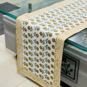 ผ้าปูโต๊ะผ้าฝ้ายพิมพ์ลายบล็อกทำด้วยมือสำหรับบ้าน - Product Image 1