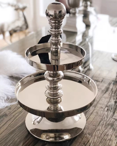 Porte-gâteau en métal au tarif de gros pour les fêtes de mariage Vente à chaud Dernier design Aluminium Métal Support à gâteau à 5 niveaux avec poignée - Product Image 2