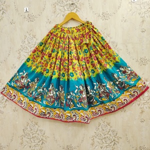 Lehenga Choli Étnico para Niñas, de Poliéster, Listo para Usar, Largo hasta el Suelo, Sin Arrugas, Elástico, Materiales Reciclados, Estampado Digital, Secado Rápido - Product Image 6