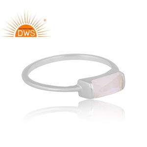 Vente chaude Argent Sterling Naturel Arc-En-Lune Pierre Gemme Beguette Conception Bague Empilable Fabricant De Bijoux Personnalisé - Product Image 3