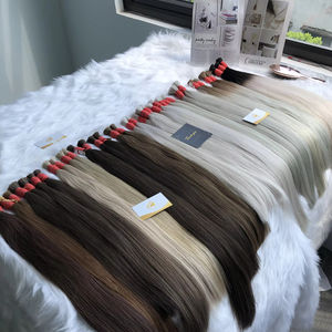 Le meilleur Extensions de cheveux humains vierges vietnamiens naturels colorés de style avant de dentelle de vague droite de 200kg en vente! - Product Image 1