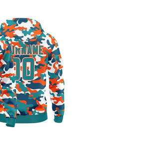Sudadera con Capucha de Camuflaje Sublimado, Naranja, Verde, Azul, Sudadera con Capucha de Camuflaje, Ropa de Equipo Personalizada, Logotipo Personalizado, Hombre, Mujer, OEM - Product Image 3