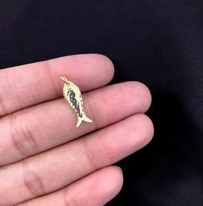 High Quality Fish Design Brass <b>Pendant</b> with Zircon Premium Fashion <b>Charms</b> from India Manufacturer for Party Cute Style - Product Image 1