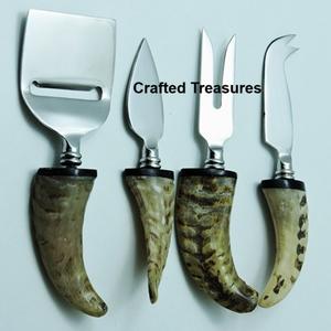 Recién llegado, juego de queso de madera con mango de madera y hueso, Juego de 4 Uds. De cocina, juego de cortador de queso para servir queso, herramientas para queso - Product Image 6