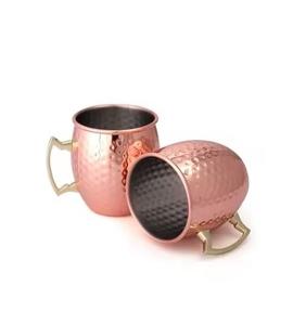 Usine en gros Moscou Mule tasse avec cuivre Texture accrocheur avec poignée en laiton Logo personnalisé pour les acheteurs commerciaux - Product Image 2