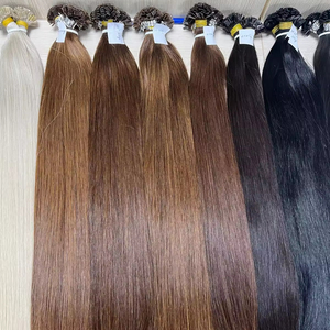 100% cabello humano virgen Super doble dibujado punta plana Natural recto con algún color sombra caliente calidad de queratina - Product Image 1