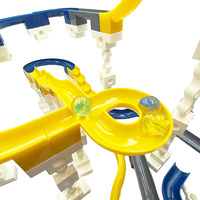 PLOMA 98 pièces Blocs de construction classiques pour circuit de billes - Jouet éducatif en plastique/verre non toxique, 6 pistes, Apprentissage STEAM