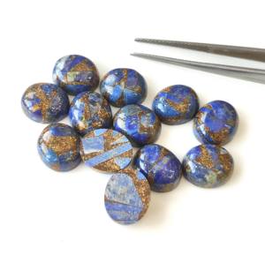 3x5mm-20x30mm อัญมณีธรรมชาติทำจากทองแดงไพฑูรย์สีน้ำเงินทรงวงรีหลังแบนหลวมสำหรับทำเครื่องประดับ - Product Image 4