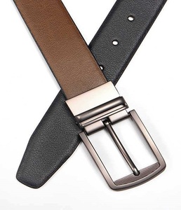 Comfort Fit Men's Leather <b>Belt</b> with Classic Alloy Pin Buckle Strong Adjustable Waistband for Jeans <b>Trousers</b> Business Wear - Product Image 1