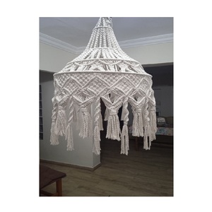 Fringe macrame tối giản hữu cơ tường nghệ thuật thủ công Boho lấy cảm hứng từ ánh sáng Trần cho bữa tiệc sinh nhật sống hiển thị kệ - Product Image 3