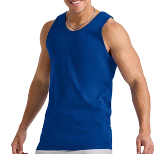 Camiseta sin mangas de Color sólido personalizada para hombre 2023, algodón transpirable, básico, para gimnasio, de talla grande, ropa deportiva fabricada a un precio barato - Product Image 1