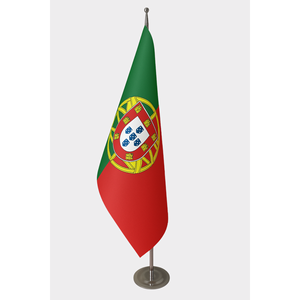 Bandera Oficial de Portugal para Interiores, Bandera Personalizada de Nailon, Plástico y Poliéster con Impresión Digital, Asta de Aluminio - Product Image 1