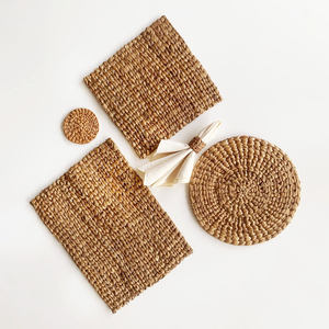 Rectangular Classy Table Mats Water Hyacinth Handwoven <b>Placemat</b> Sets for Dinner Decorations Made in Vietnam - Product Image 1