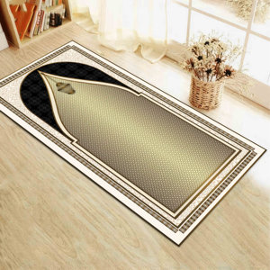 Tapis de prière beige : design islamique élégant, tapis antidérapant, avec tapis à poils doux - Product Image 1
