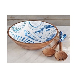 Bol en bois plaqué émail de bonne qualité Bol en bois de taille personnalisée avec cuillère de dernière conception pour hôtel à bas prix - Product Image 1