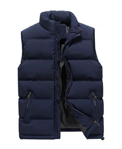 Chaleco acolchado de invierno Unisex de estilo informal de tela transpirable para hombre, abrigo mate personalizado, chaleco sin mangas acolchado con burbujas acolchadas - Product Image 2