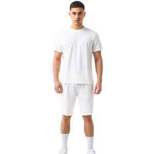 Ensemble t-shirt à manches courtes et short d'entraînement athlétique en deux pièces respirant pour l'été et la taille pour hommes, vêtements de sport décontractés - Product Image 4
