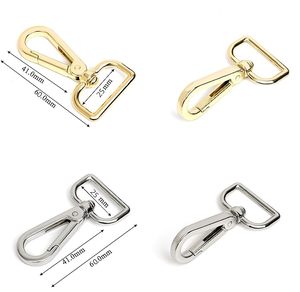 Vente en gros de mousquetons pivotants en métal, anneaux en D, fermoirs à ressort avec poussoir pour lanière, sangle, ceinture, porte-clés, accessoires de sac - Product Image 2