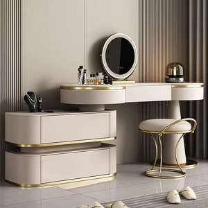 Conjunto de muebles de <span class=keywords><strong>dormitorio</strong></span> modernos: LED iluminado con espejo tocador, ecológico, duradero, libremente retráctil, de madera - Product Image 6