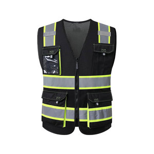 Gilet de sécurité de travail réfléchissant en tissu tricoté personnalisé en gros - Product Image 3