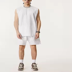 Ropa deportiva de moda para hombre, camiseta de gimnasio, conjuntos de entrenamiento personalizados, camiseta sin mangas para hombre, pantalones cortos de entrenamiento, Conjunto de camiseta y pantalones cortos para hombre - Product Image 3