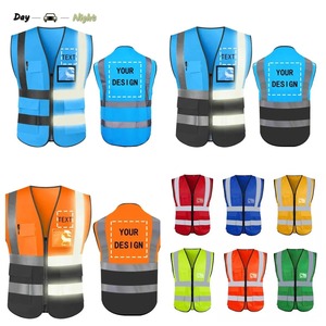 เสื้อกั๊กนิรภัยโพลีเอสเตอร์ Hi-Vis สะท้อนแสงชุดยูนิฟอร์มทำงานพร้อมโลโก้ตามสั่ง100% - Product Image 6