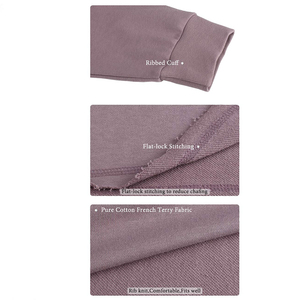 Sweat à capuche en coton personnalisable pour femmes avec col personnalisé et jogging à manches longues Sweatshirts à capuche et sweatshirts pour femmes - Product Image 5