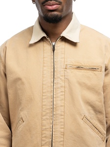 Fabricant de vêtements OEM, veste de travail en toile durable, style vintage, zippée, sur mesure pour hommes - Product Image 3