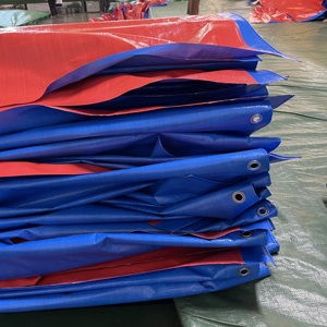 Bâche en tissu tissé enduite de PE, bleue et orange, imperméable, de qualité industrielle, pour usage extérieur, pour camions et bateaux, vente en gros - Product Image 4