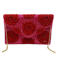 Pochette exclusive perlée et brodée à la main pour cadeaux Pochette faite à la main de qualité supérieure avec perles de rocaille par glowin fashion