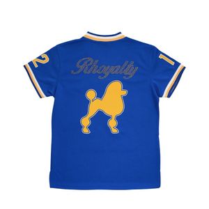 Sigma Gamma Rho SGRho Greek Sorority Royal Blue Football Jersey 100% Polyester <b>Mesh</b> Embroidered Team Logos Front Back Shoulders - Product Image 2