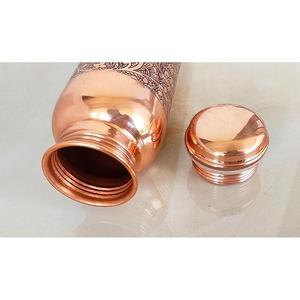 Elegant <b>Copper</b> <b>Water</b> <b>Bottle</b> with Screw Cap Handcrafted Ayurvedic Drinkware for Detox and Rehydration Available for Export Price - Product Image 5