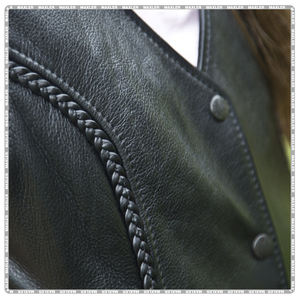 Nouvelle mode gilet en cuir de vachette pour femmes gilet de motard de moto gilet de motard en cuir de haute qualité pour femmes - Product Image 5