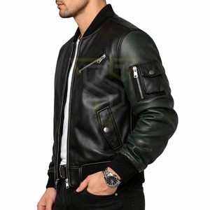 Chaqueta de Cuero para Hombre SANDRA TRADERS con Logotipo Personalizado, Estilo Urbano, Cuello Alto, Cierre de Cremallera, Transpirable, Lavada, Corte Regular - Product Image 4