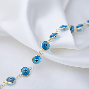 8 mm Sized Turquoise Eye Design <b>Charm</b> Thin <b>Bracelet</b> Turkish Wholesale Handmade 925 Sterling <b>Silver</b> Jewelry - Product Image 2