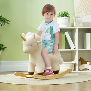 AIYAPLAY Caballo Balancín Unicornio para Niños 2-4 Años con Sonidos y Cubierta Suave, Blanco - Product Image 2