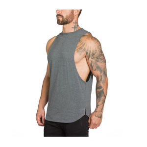 100% puro algodón sin mangas Fitness elástico culturismo chaleco para hombres camiseta sin mangas Moda Para Unisex - Product Image 2