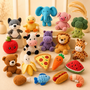 Jouets en peluche personnalisés pour chiens à faible MOQ, jouets de luxe pour animaux de compagnie à mâcher et qui couinent, jouets de sécurité en polaire pour chiots - Product Image 1