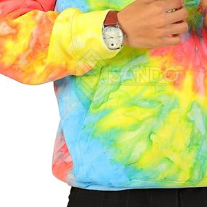 Meilleure vente de sweats à capuche personnalisés Tie Dye pour adultes couleur unie 100% coton décontracté Style hiver prix raisonnable - Product Image 6