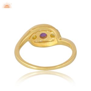 Natuarl Amethyst and Peridot Gemstone Designer Ring Jewelry Manufacturer - Product Image 4