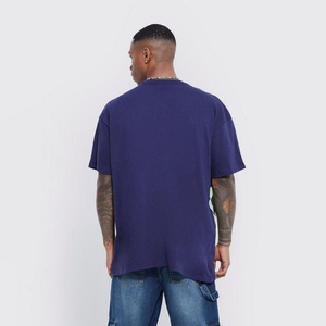 High Quality Men's Oversized Navy Blue T-<b>Shirt</b> With Green Heart Pattern Short Sleeve O-Neck Casual Wear T-<b>Shirt</b> - Product Image 2