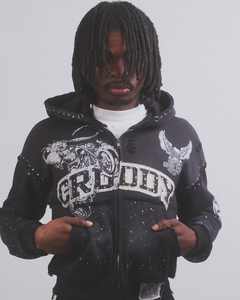 ชุดวอร์มมีฮู้ดสำหรับผู้ชาย450GSM พิมพ์ลายเฟรนช์เทอร์รี่100% เต็มตัวกำหนดได้เอง - Product Image 4