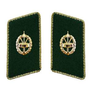Oem Custom Fabric With <b>Gold</b> Bullion Embroidery With Snap Brass Button and Brass Clip Uniform Gorget Collar Tabs Collar Patches - Product Image 3