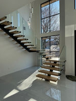 Escaliers flottants ouverts CBMMart | Design minimaliste d'escalier pour loft, duplex ou espaces commerciaux