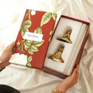 Ensemble de bougeoirs Divine Glow, cadeau élégant, décoration d'intérieur, accessoire élégant, bougeoir artisanal de luxe, parfait pour offrir en cadeau - Product Image 3